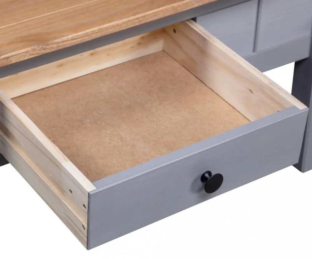 vidaXL szürke tömör fenyőfa panama dohányzóasztal 100 x 60 x 43,5 cm