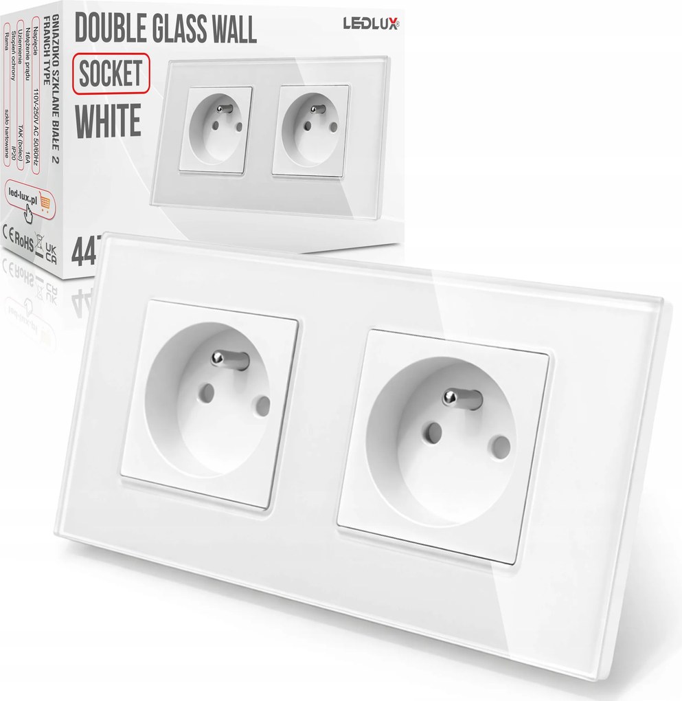 Üveg Aljzat Tűvel Dupla Keret Dupla fehér Kontakt