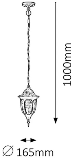 Rabalux 8344 - Kültéri csillár MILANO 1xE27/60W/230V IP43