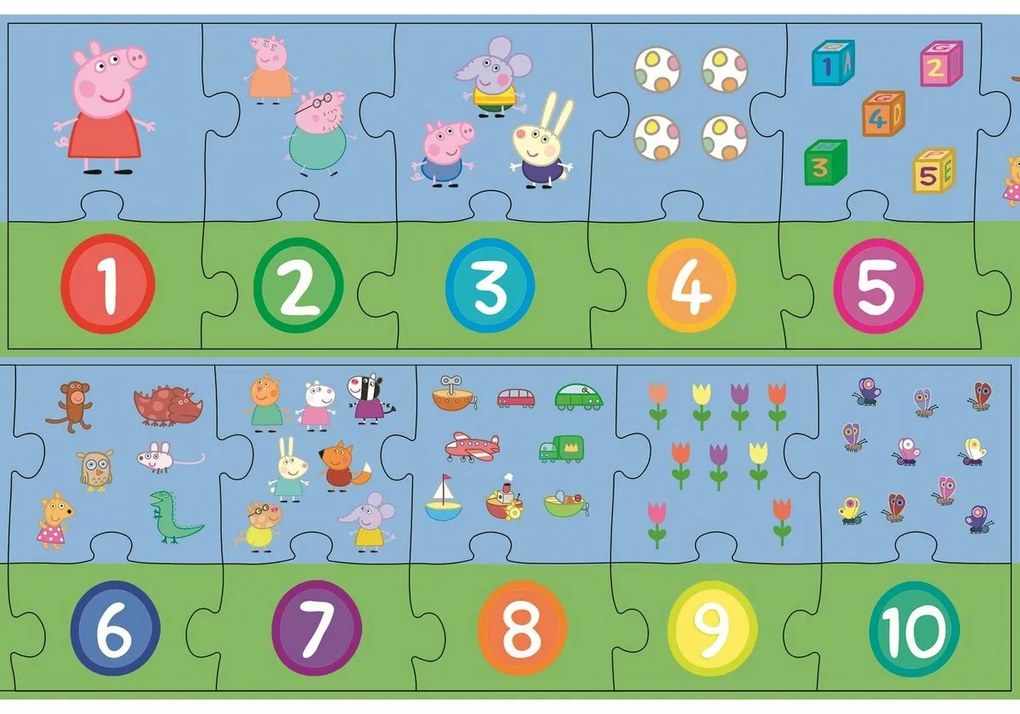 Trefl Oktatási puzzle Számok Peppa Pig, 20 darab