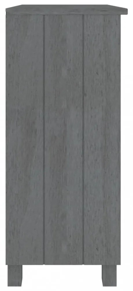 HAMAR sötétszürke tömör fenyőfa tálalószekrény 85 x 35 x 80 cm