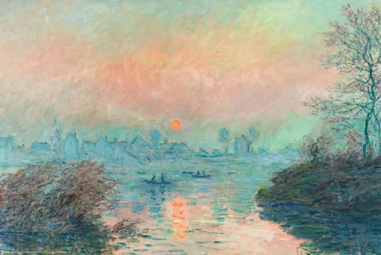 Plakát Setting Sun on the Seine, Claude Monet