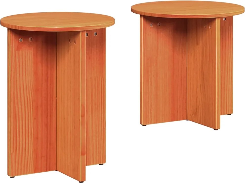 vidaXL Dohányzóasztal 2 pcs Faggyú barna