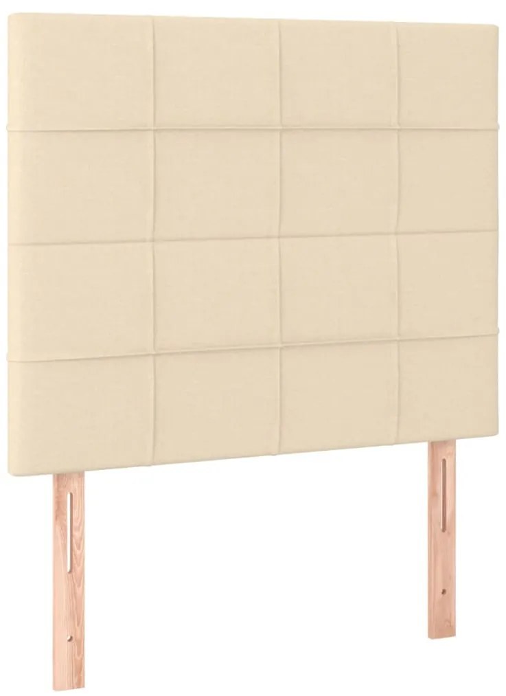 krémszínű szövet LED-es fejtámla 100x5x118/128 cm