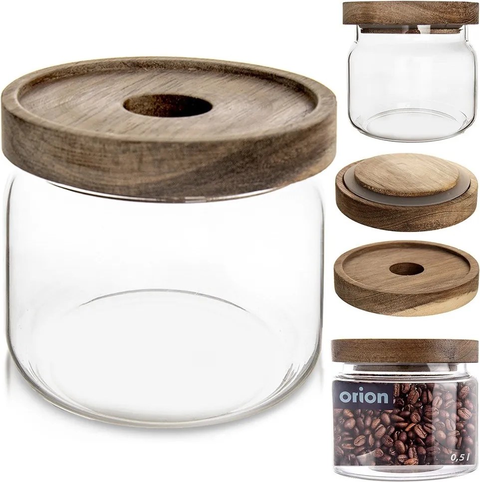 Konyhai üvegtartály légmentesen záródó ömlesztett élelmiszerekhez 0,5L