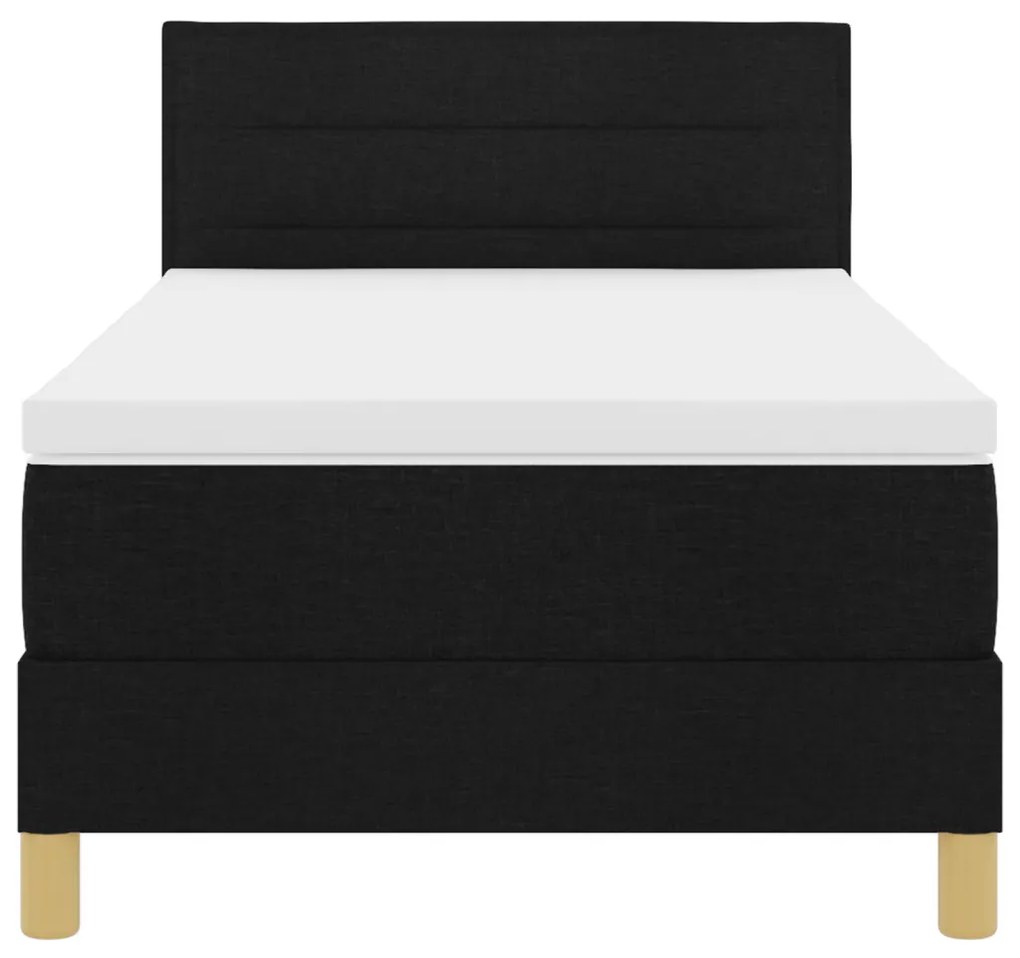 Box Spring Ágy Matrac Fekete 80x200 cm Szövet