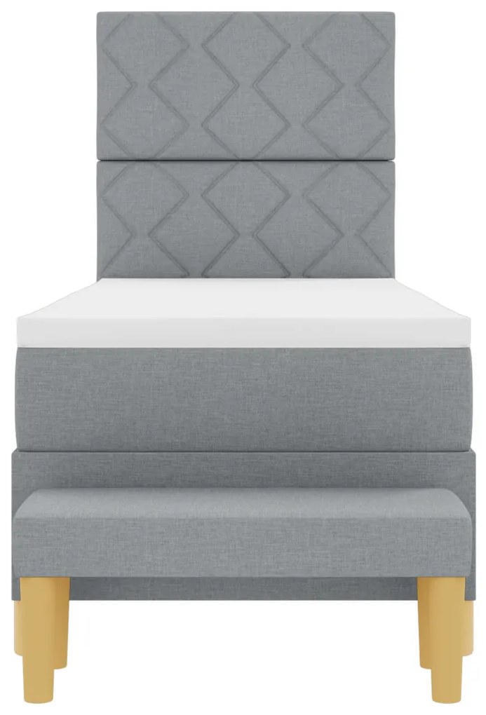 Boxspring Ágy Matracelemmel és Pad Light Grey 80x200 cm Szövet