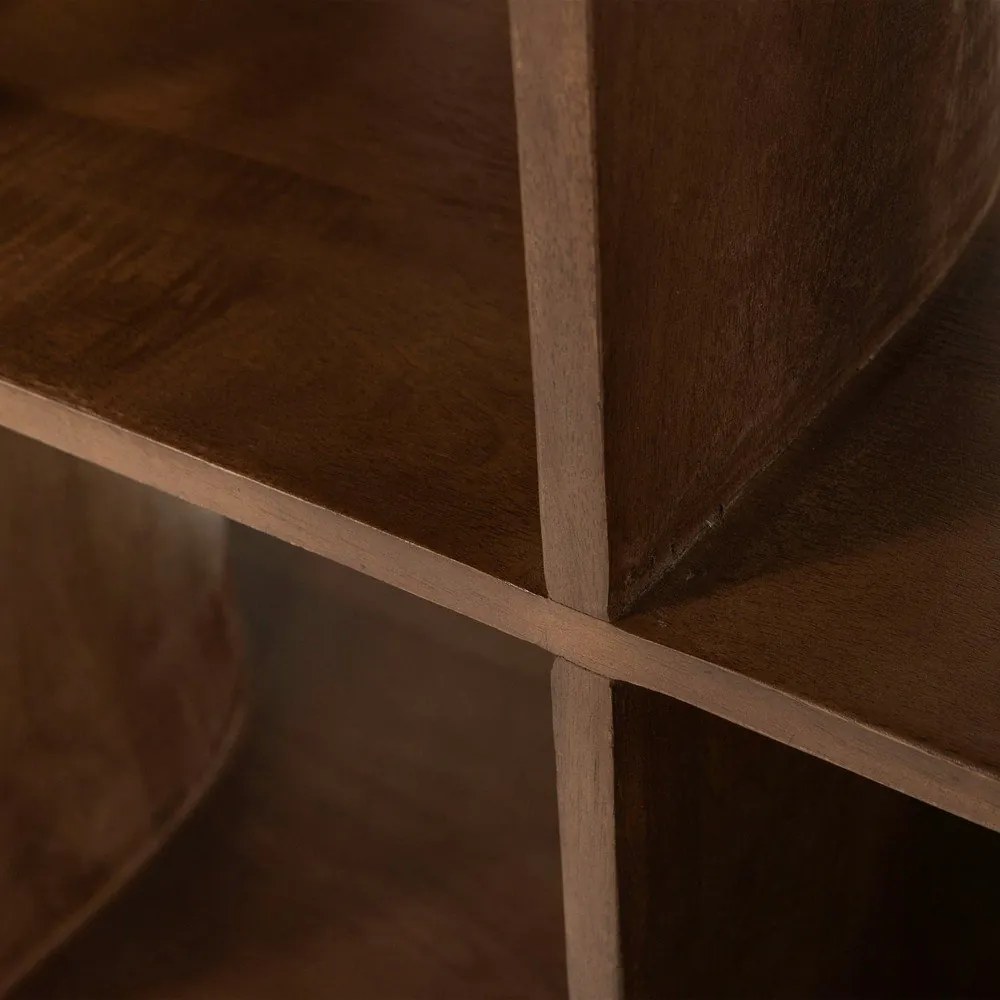 Sötétbarna mangófa könyvespolc 130x180x35 cm Sinne – WOOOD