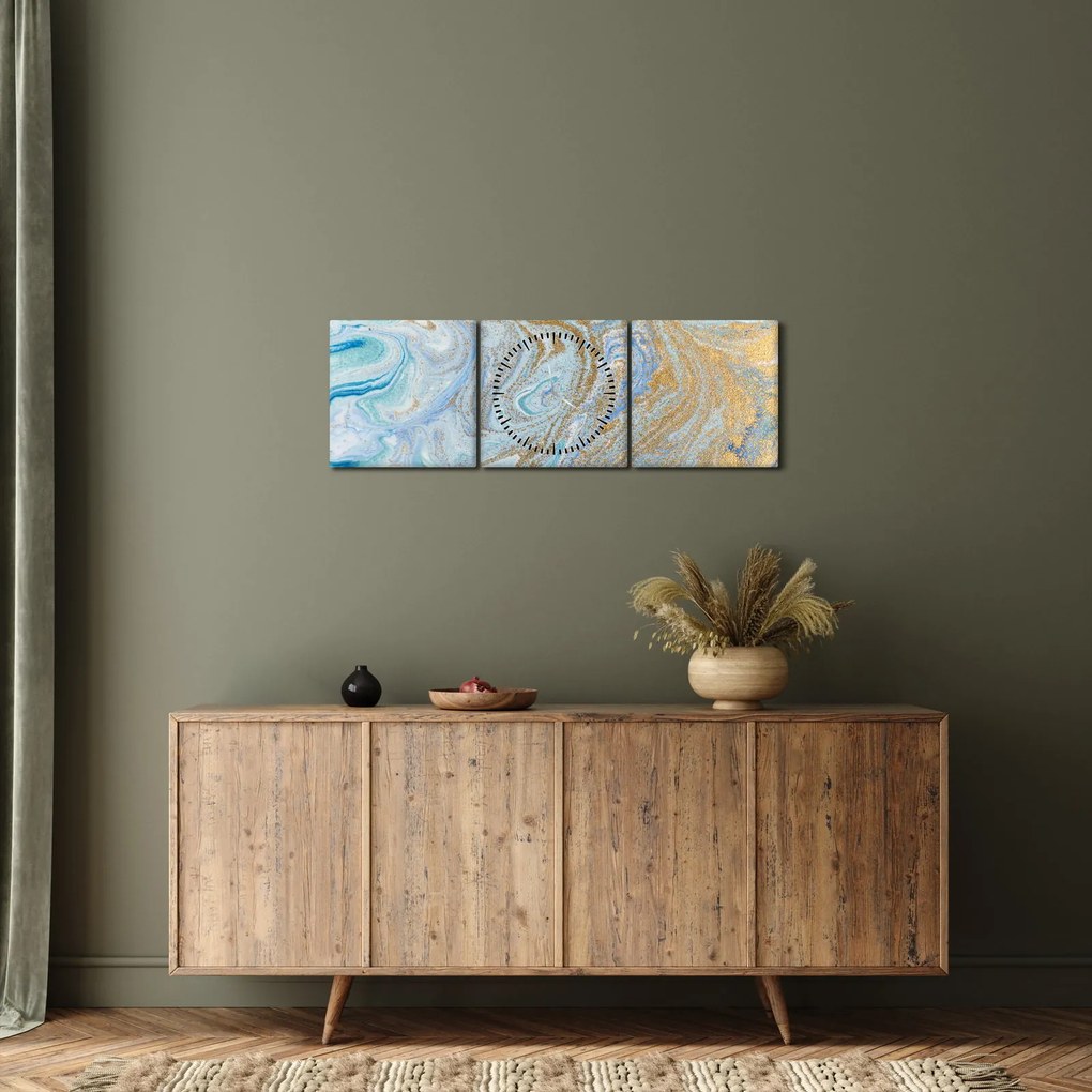 Kép - Kék márvány (órával) (90x30 cm)