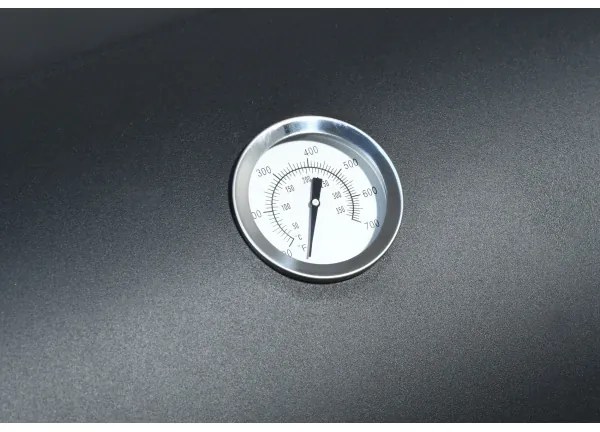 Faszén grill füstölővel fekete/fa