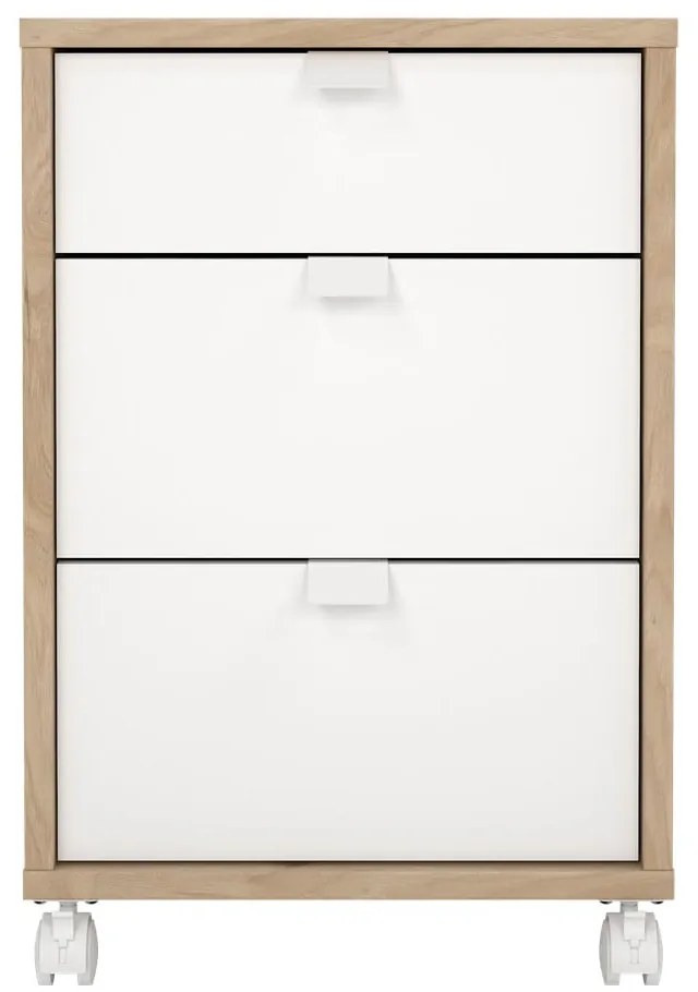 Fehér-natúr színű szekrény tölgyfa dekorral 41x61 cm Sign – Tvilum