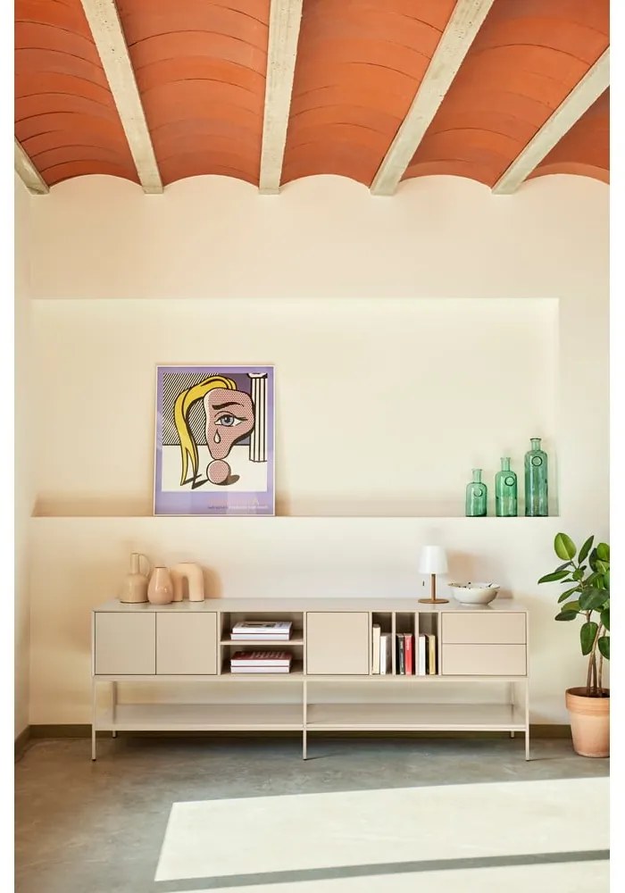 Krémszínű TV-állvány 220x74x45 cm Platt – Teulat