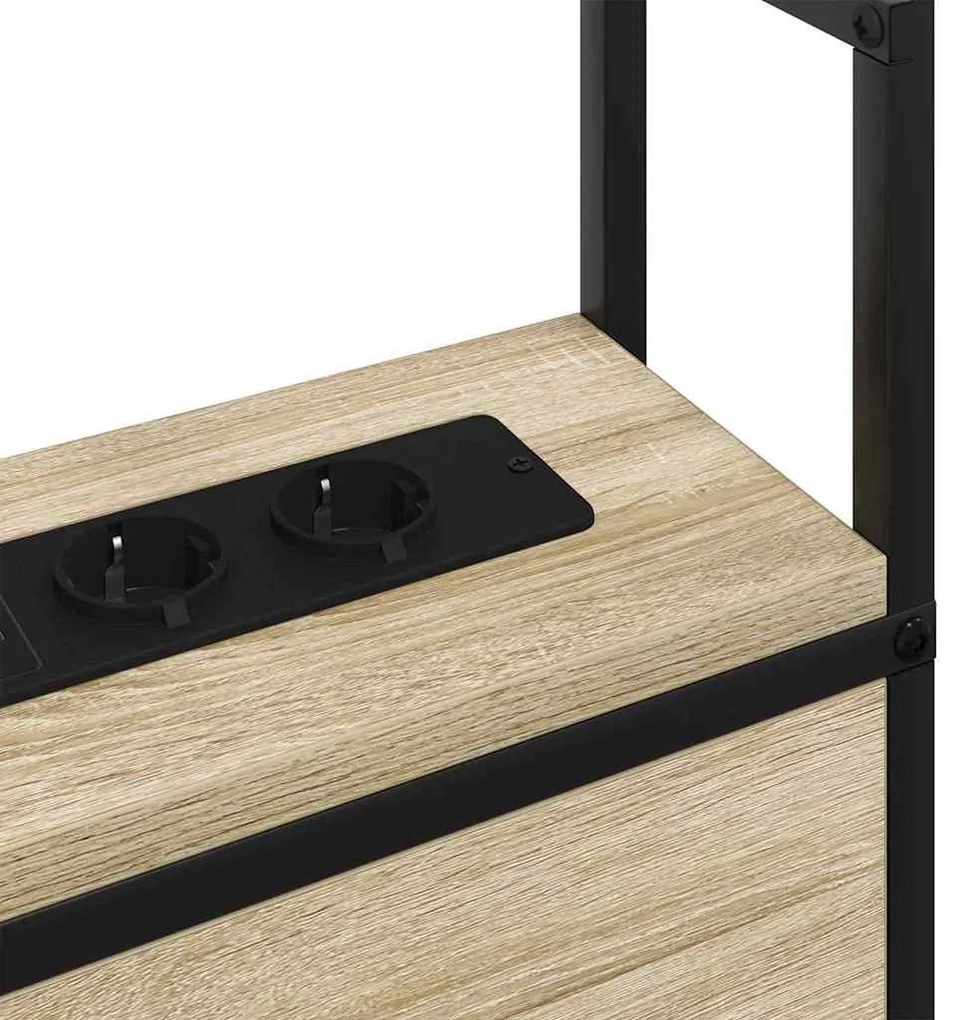 Tárolós Fejtámla Töltő Állomással sonoma tölgy 150 cm Faanyag