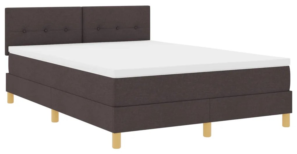 Box Spring Ágy Matraccal Sötétbarna 140x190 cm Szövet