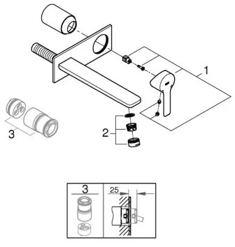 GROHE 23444AL1 - LINEARE mosdócsaptelep 207 mm grafit