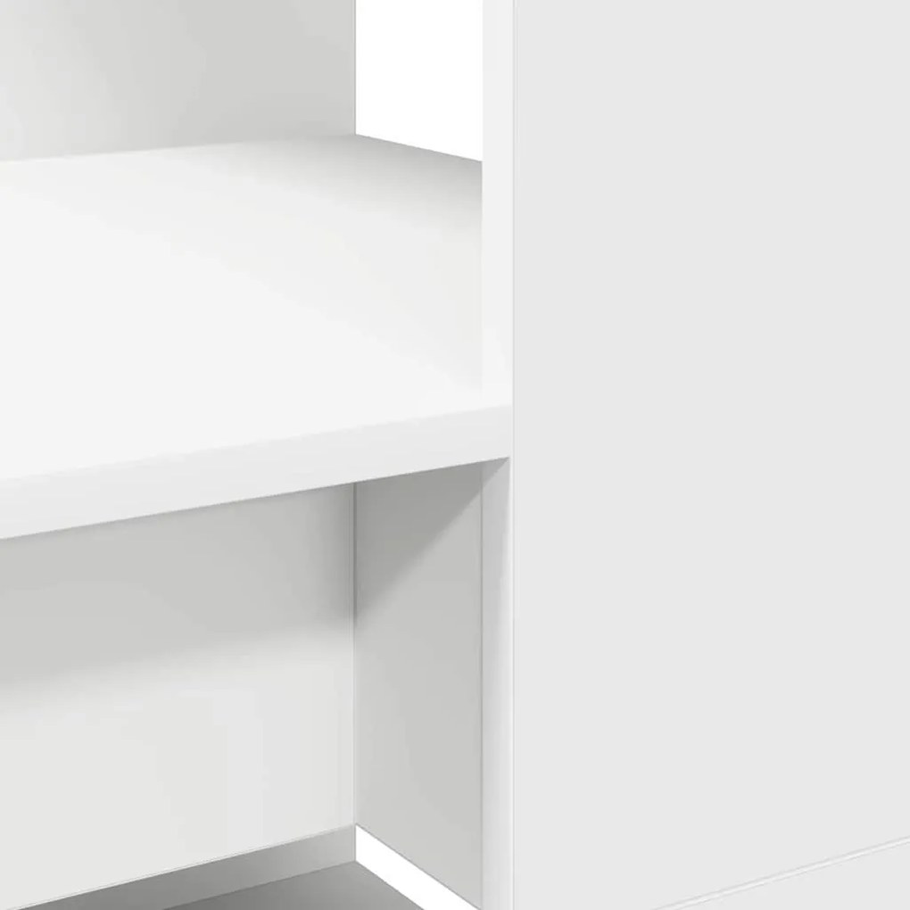 Asztal polcokkal tárolóval Fehér 113 x 54 x 120 cm Faanyag