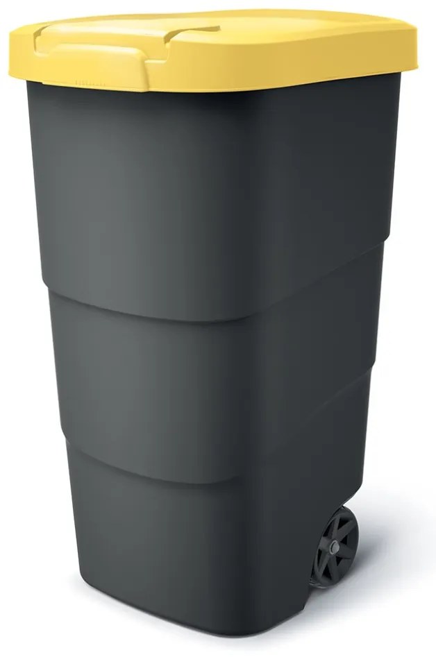Prosperplast Wheeler 110 l szemetes kuka antracit sárga fedéllel