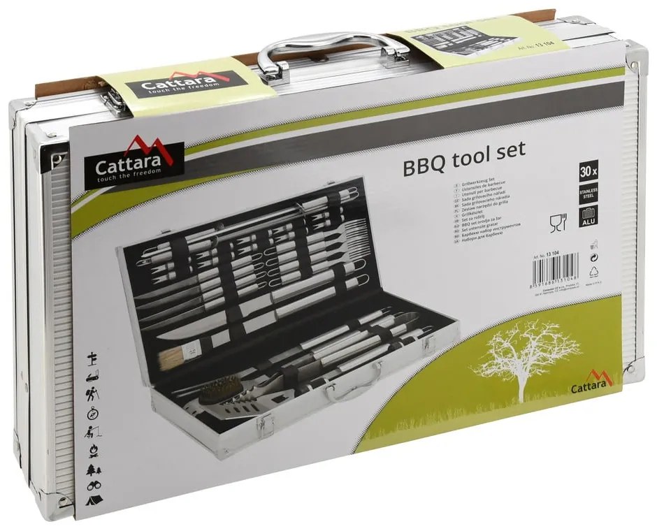 Alu 30 db-os grillező eszköz készlet táskával - Cattara