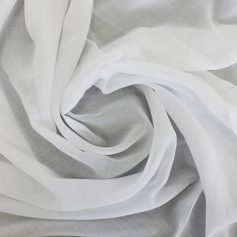 Függönyszövet függöny anyag finom len utánzat 290cm fehér 0,5mb