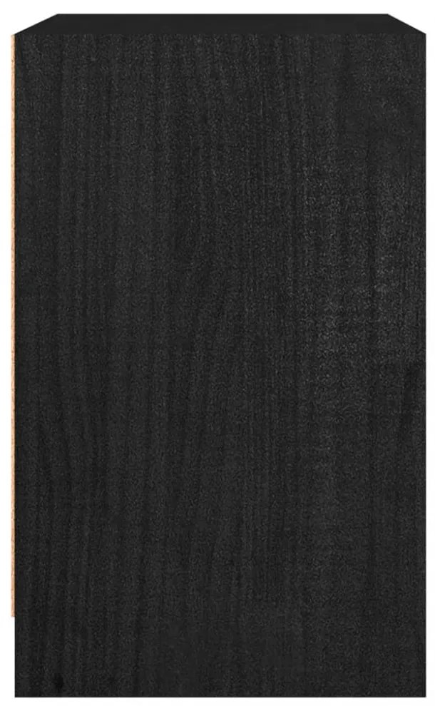 2 darab fekete tömör fenyőfa éjjeliszekrény 40 x 31 x 50 cm