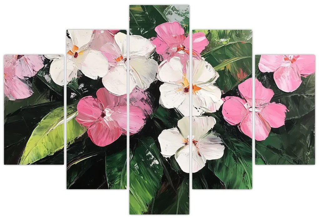 Kép - Rózsaszín és fehér virágok (150x105 cm)