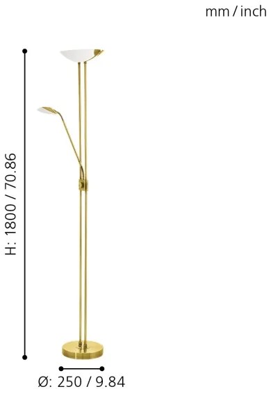 Eglo 93877 - LED dimmelhető lámpa BAYA 1 LED/20W + LED/2,5W réz