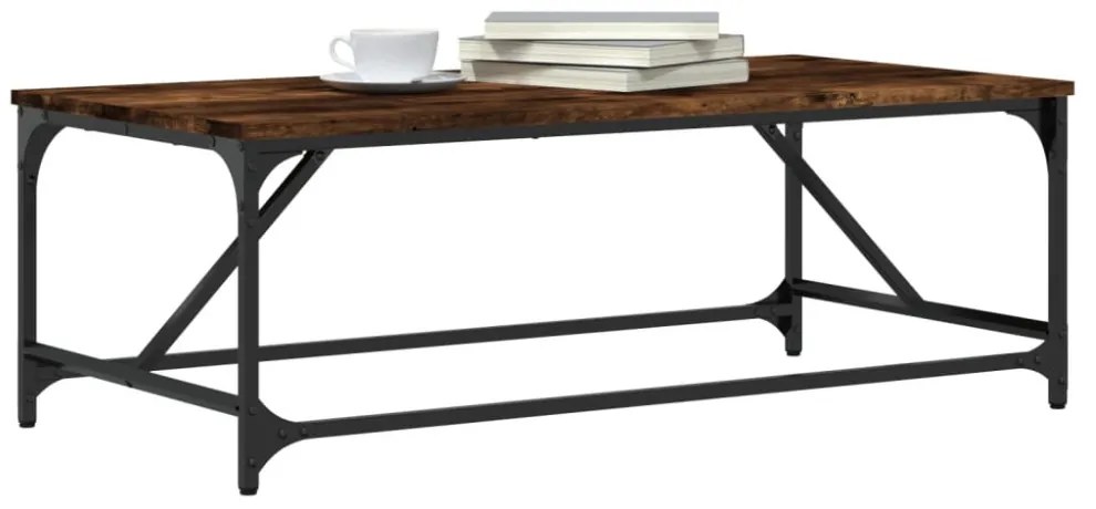 vidaXL füstös tölgy színű szerelt fa dohányzóasztal 100x50x35 cm