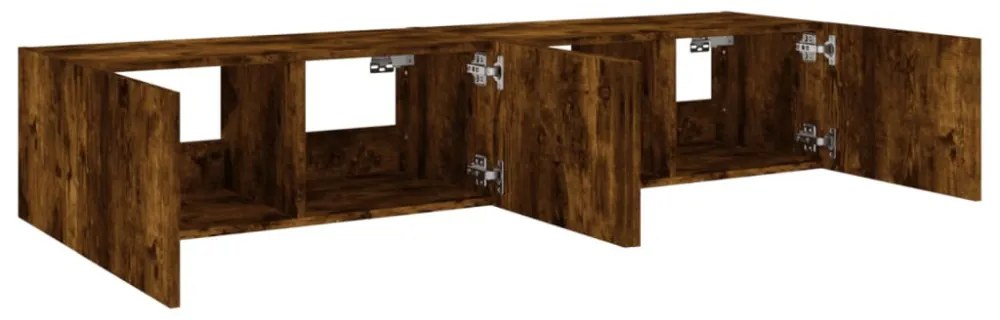 2 db füstös tölgy fali TV-szekrény LED-ekkel 80x35x31 cm