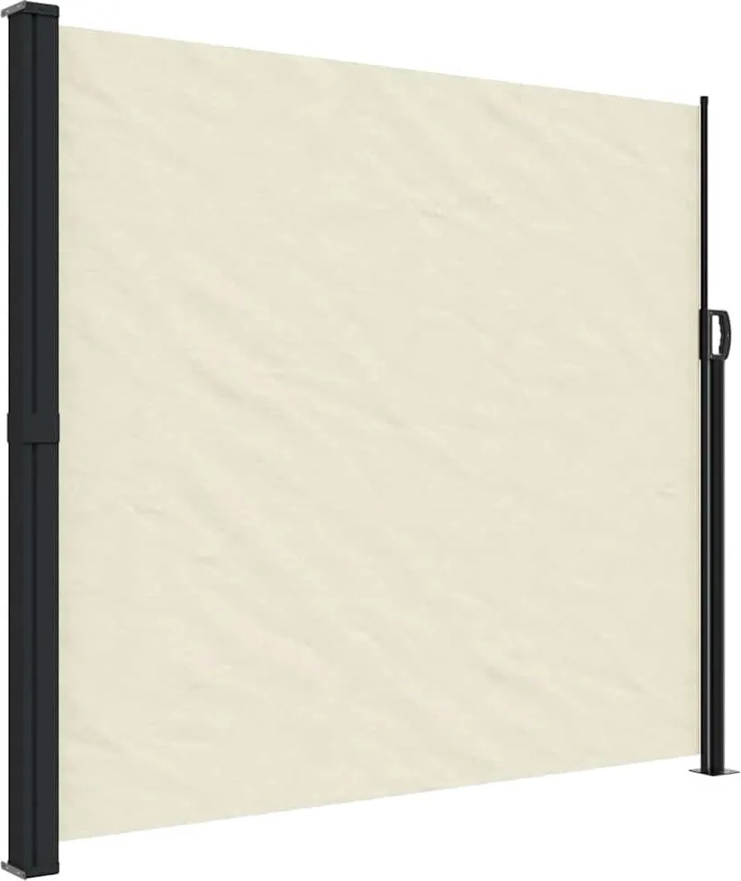 vidaXL krémszínű behúzható oldalsó napellenző 180 x 600 cm