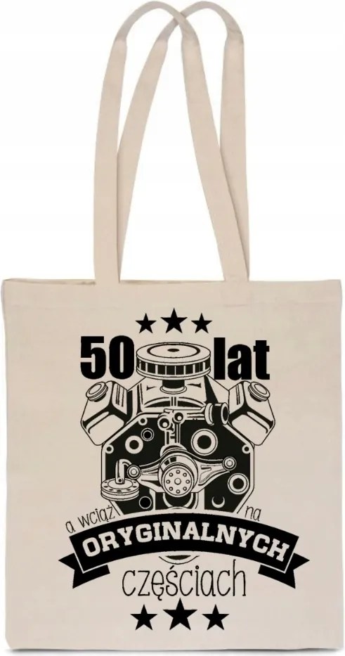 Öko Táska Pamut bézs vicces ajándék 50 éves Születésnap TT_553