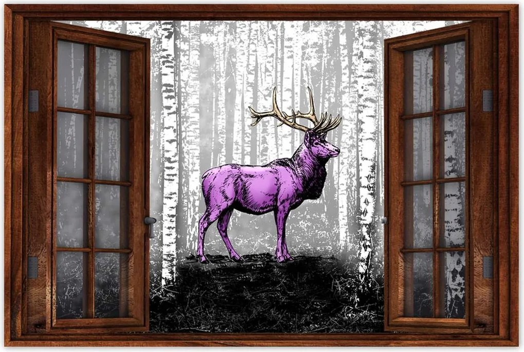 Poszterek 120x80 Szarvas Nyírfa Erdő