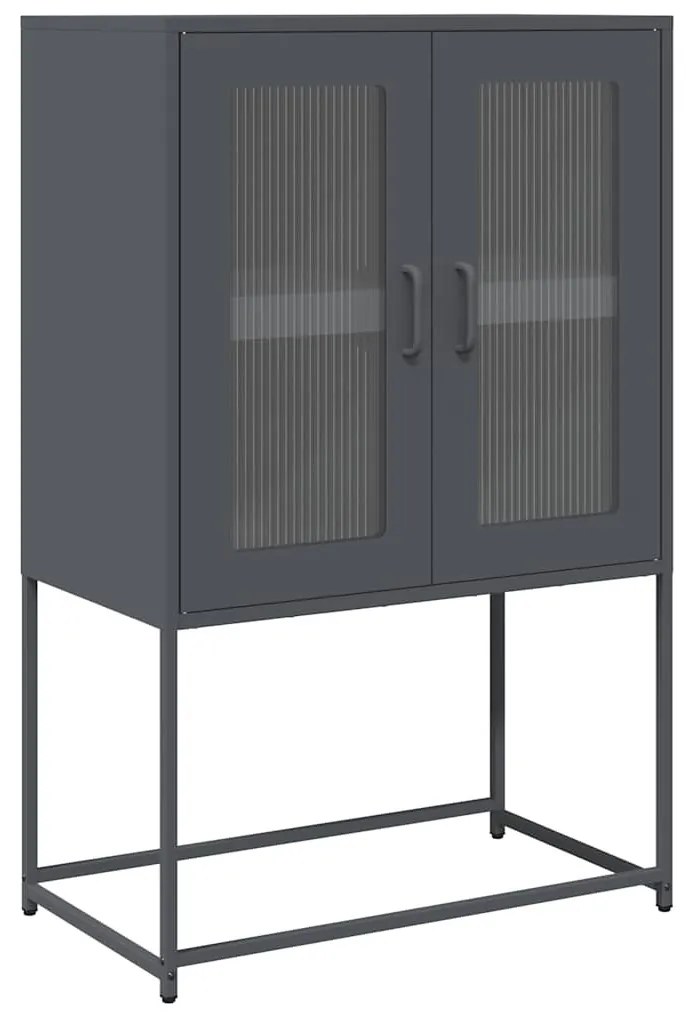 Highboard antracit 68x39x107 cm Acél