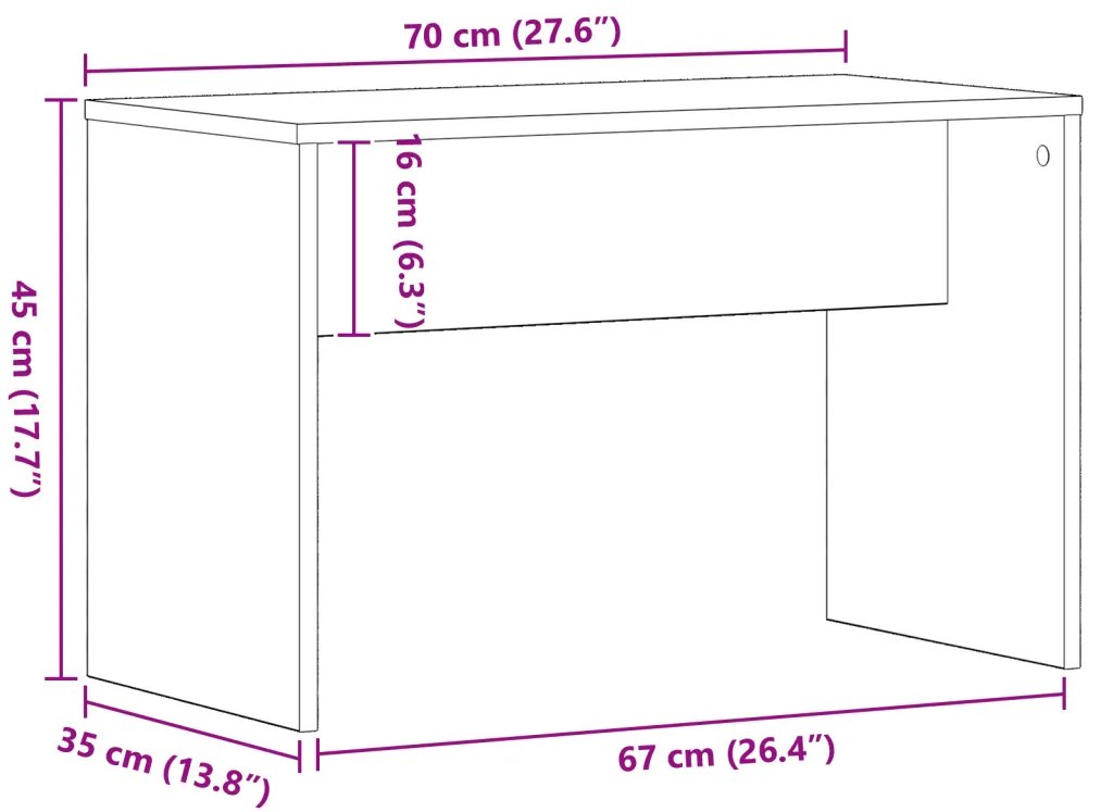 Öltözködő szék Fekete tölgy 70x35x45 cm MDF