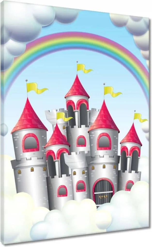 Vászonkép 50x70 Mesés kastély szivárvánnyal