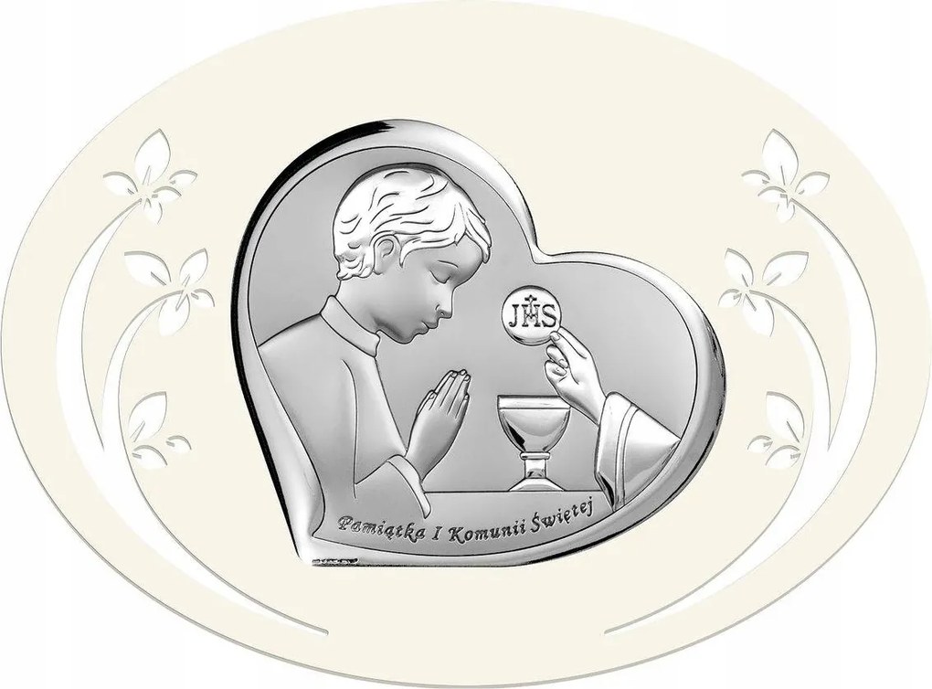 Elsőáldozási emlékkép világos keretben 29x21.4 cm