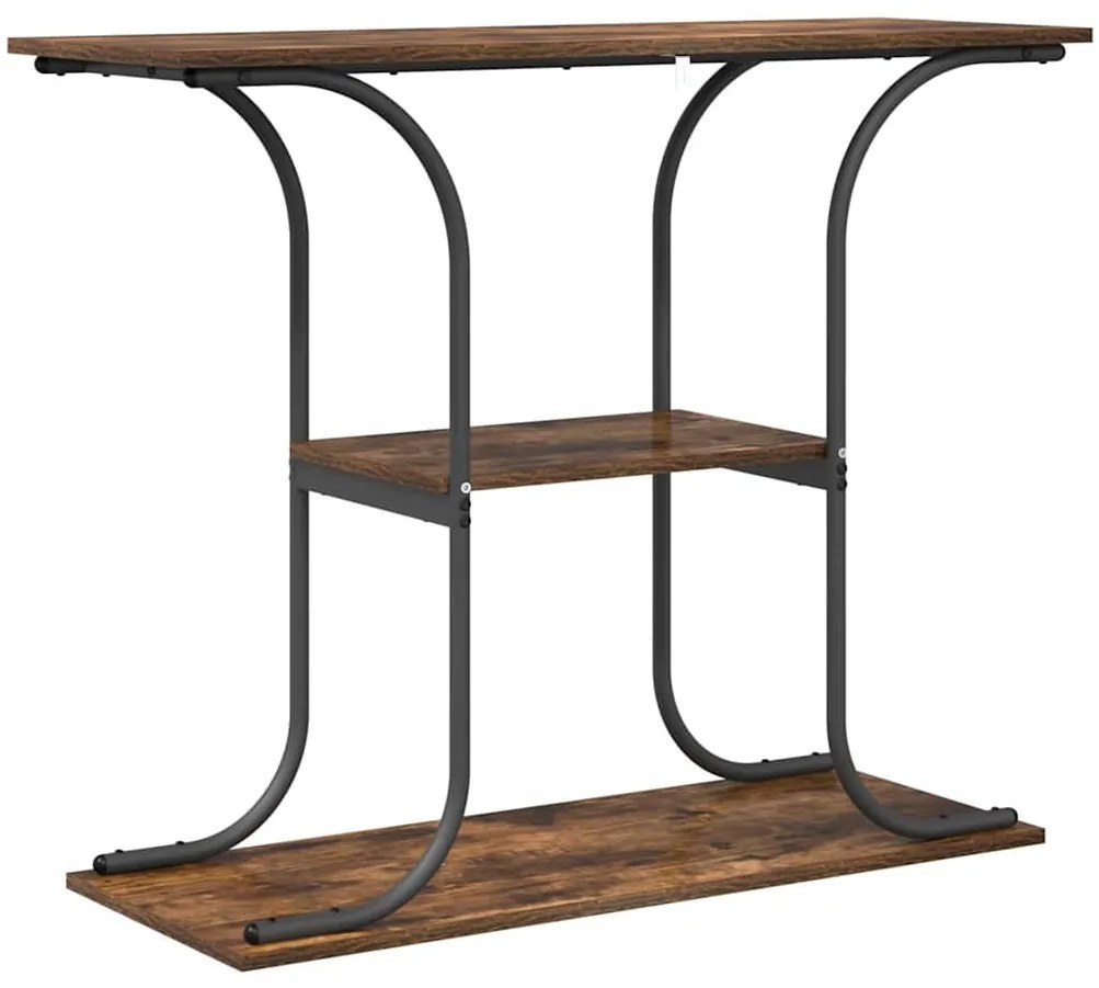 Konzolasztal polcokkal Füstölt tölgy 101 x 35 x 80.5 cm Faanyag