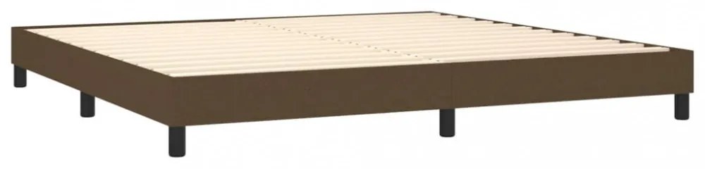 sötétbarna szövet rugós ágy matraccal 200 x 200 cm