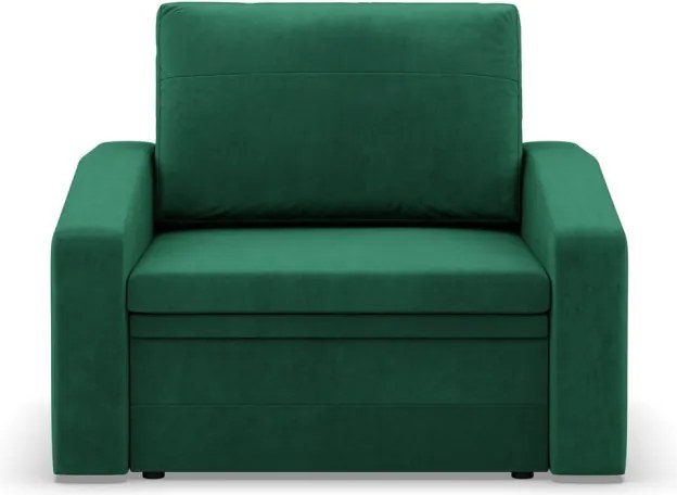 Vertico fekvőfotel, 80 cm széles, bársony, zöld