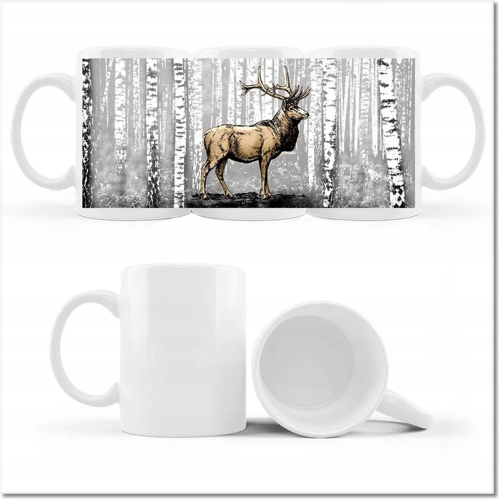 Fényképes bögre Szarvas Nyírfa Erdő