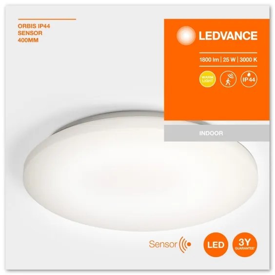 Ledvance - LED Fürdőszobai mennyezeti lámpa érzékelővel ORBIS LED/25W/230V IP44