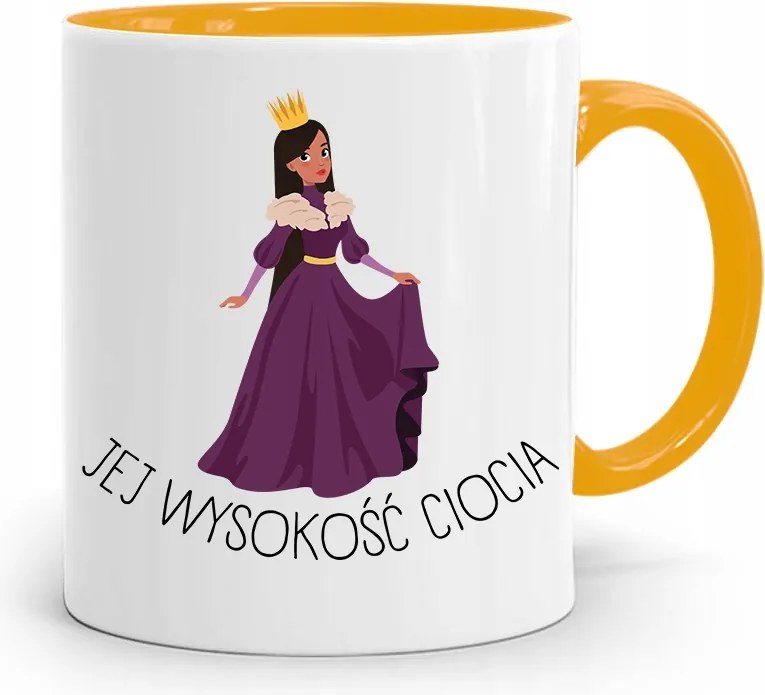 Sárga Bögre Ajándék Nagynéninek Őfelsége Nagynéni Nyomtatott Fényképpel