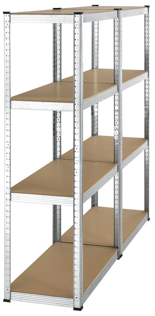 Juskys 2 darabos polc szett - 160x80x40 cm - ezüst