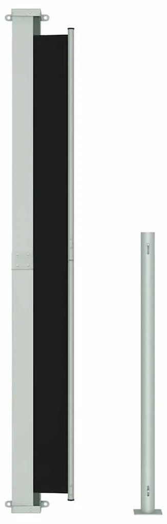 fekete behúzható oldalsó terasznapellenző 180 x 500 cm