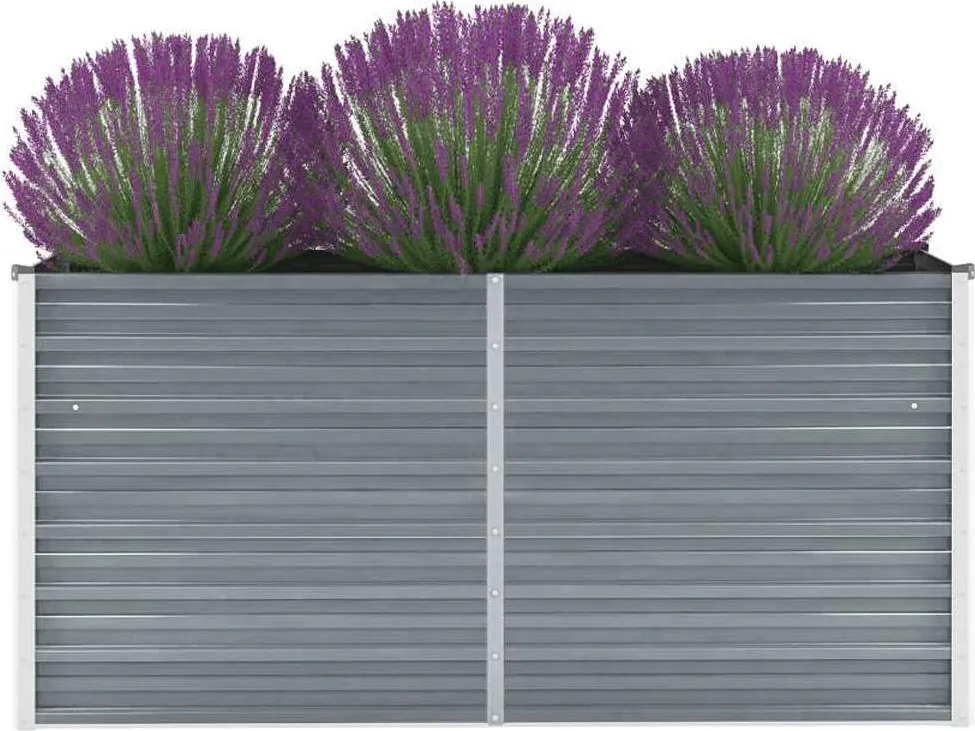 vidaXL szürke horganyzott acél kerti magaságyás 160 x 40 x 77 cm