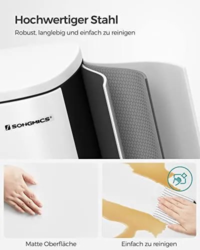 Konyhai pedálos kuka, 50L szemetes kuka, műanyag belső vödörrel, csukható fedéllel, puha záródással, szagálló és higiénikus, fehér