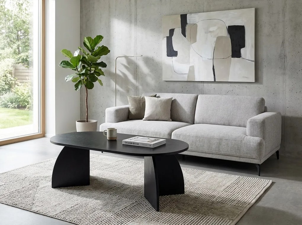 Dohányzóasztal STONE ARCH, fekete fa