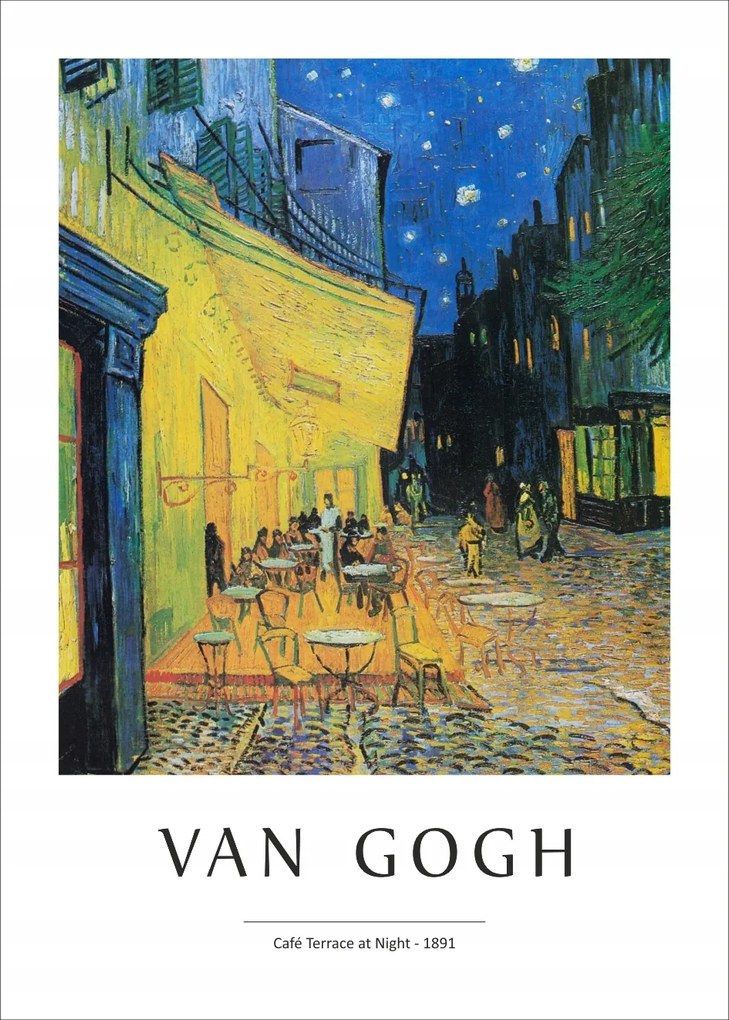 Van Gogh Kávézó terasz éjszaka Poszter B2 50x70cm kép művészet #599