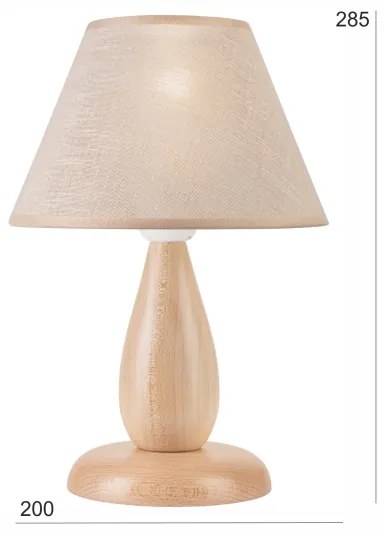 Asztali lámpa PERA 1xE27/60W/230V bézs/bükkfa