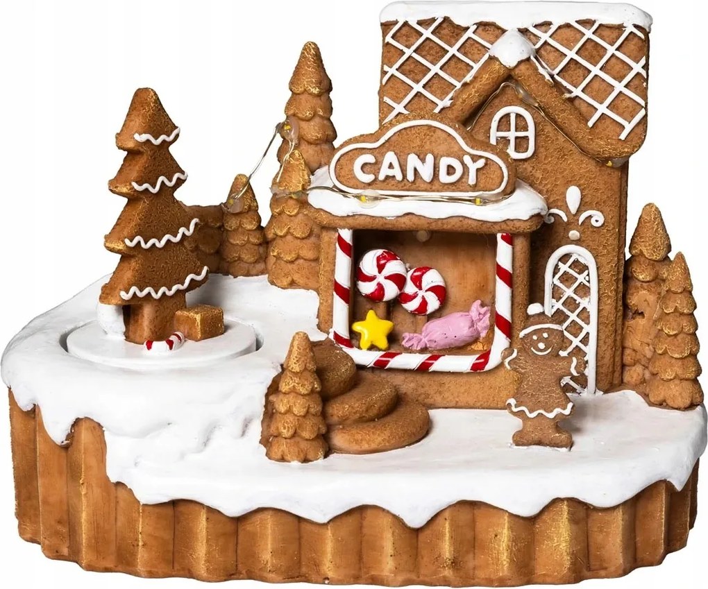 Led dekorációs mézeskalács házikó