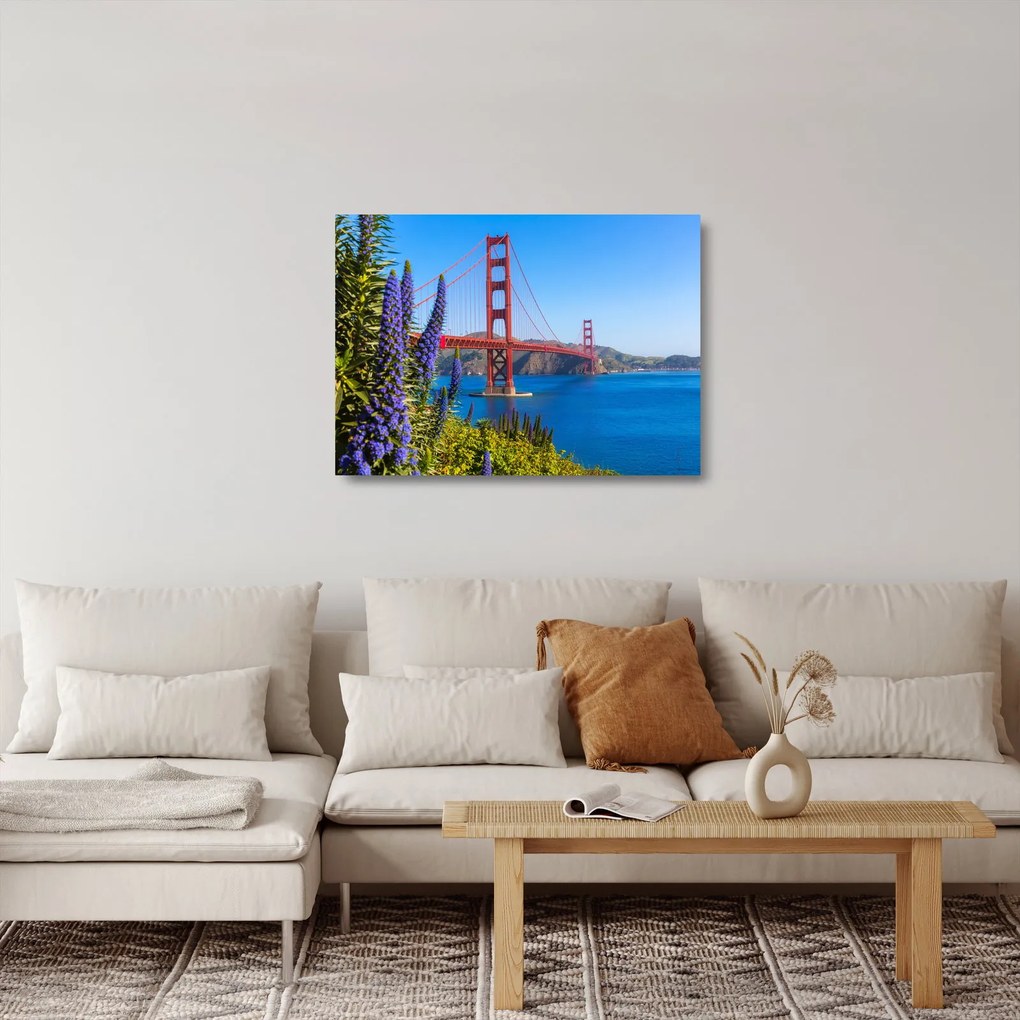 Üveg kép - Golden Gate híd, San Francisco (70x50 cm)